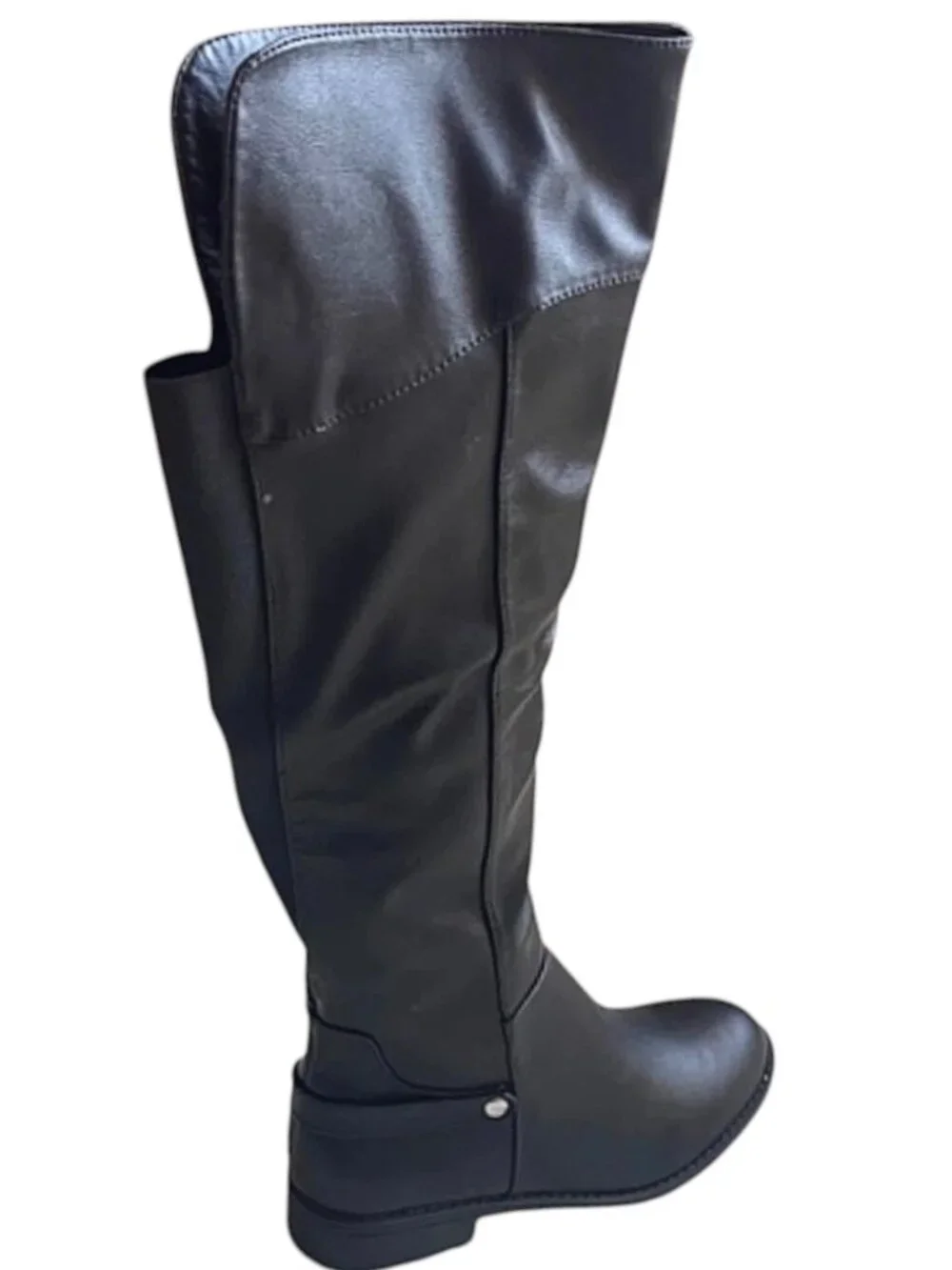 Wild Diva Oksana-85 Convertible Over Knee Back Elastic Panel Black Boots 7.5